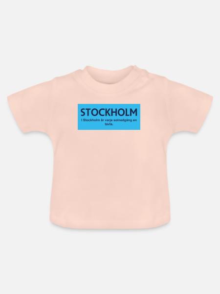 Stockholm Sunset Board Design - Baby Bio-T-Shirt mit Rundhals - Kristallrosa