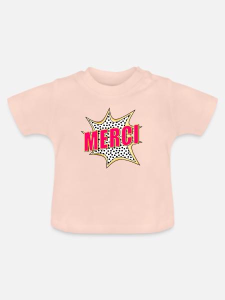 DANKE POP-ART - Baby Bio-T-Shirt mit Rundhals - Kristallrosa