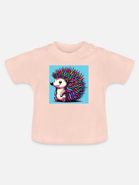 Igel - Baby Bio-T-Shirt mit Rundhals - Kristallrosa