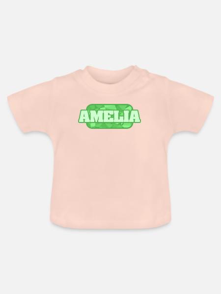 Amelia als Bio - Baby Bio-T-Shirt mit Rundhals - Kristallrosa