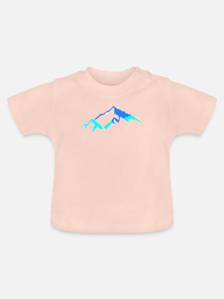 Berge in Neonblau - Baby Bio-T-Shirt mit Rundhals - Kristallrosa