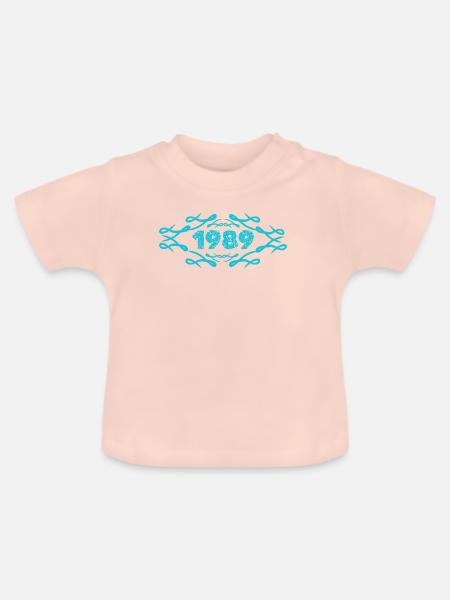 Geschenkidee 1989 - Baby Bio-T-Shirt mit Rundhals - Kristallrosa