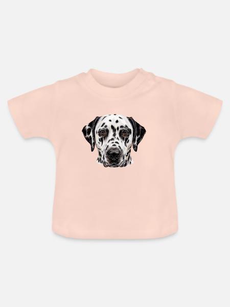 Dalmatiner Kopf Illustration - Baby Bio-T-Shirt mit Rundhals - Kristallrosa
