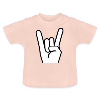 Main de roche - T-shirt bio col rond Bébé - rose cristal - Devant