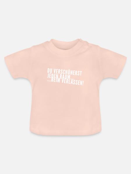 du verschönerst jeden Raum - Baby Bio-T-Shirt mit Rundhals - Kristallrosa