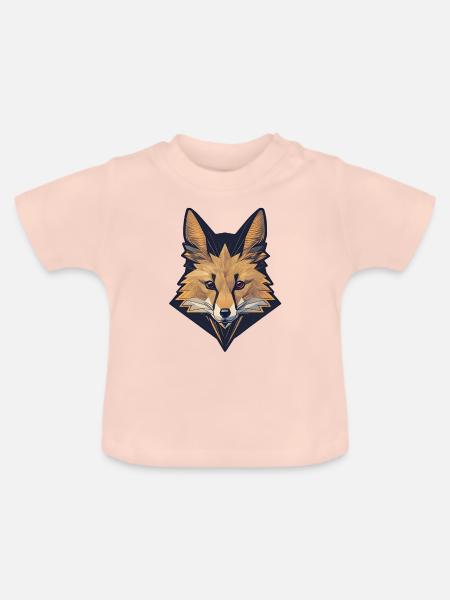 Einfacher Fuchskopf - Baby Bio-T-Shirt mit Rundhals - Kristallrosa