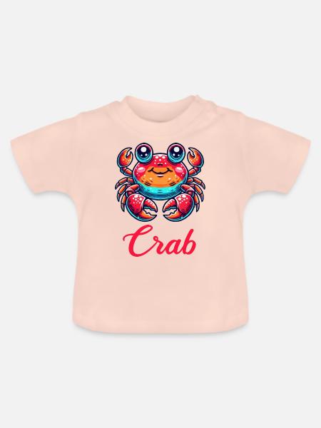 Krabbe Comic - Baby Bio-T-Shirt mit Rundhals - Kristallrosa