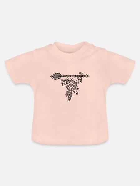 Traumfänger Indianer Pfeil Federn Geschenkidee - Baby Bio-T-Shirt mit Rundhals - Kristallrosa