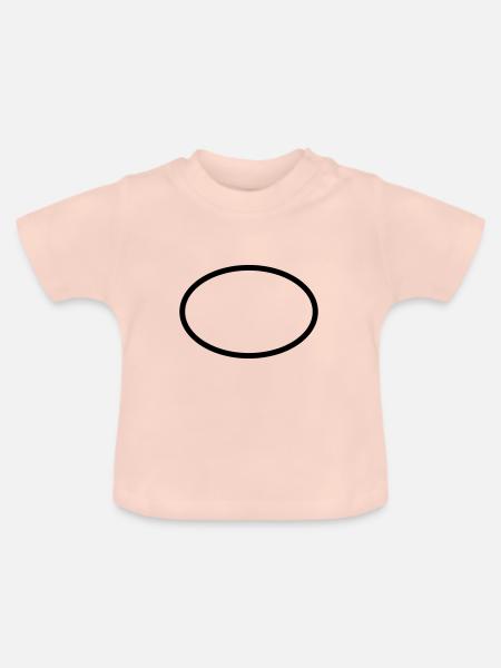 Oval Kreis Geometrie - Baby Bio-T-Shirt mit Rundhals - Kristallrosa