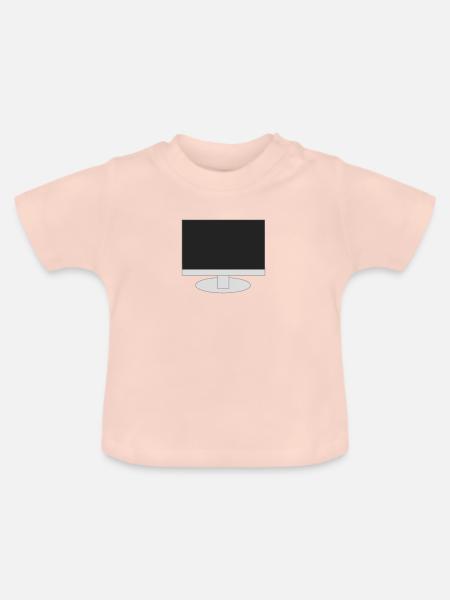 Monitor - Computer - Baby Bio-T-Shirt mit Rundhals - Kristallrosa