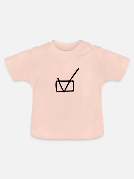 Häkchen - Baby Bio-T-Shirt mit Rundhals - Kristallrosa