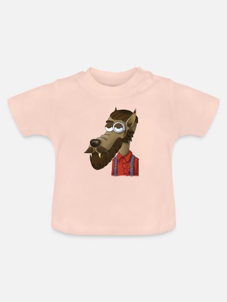 Hipsterwolf - Baby Bio-T-Shirt mit Rundhals - Kristallrosa