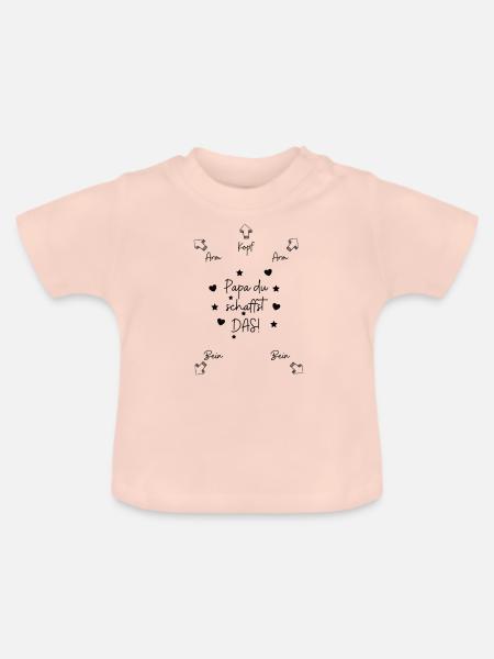 Baby - Papa du schaffst DAS! - Baby Bio-T-Shirt mit Rundhals - Kristallrosa