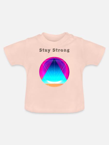 Stay Strong - Baby Bio-T-Shirt mit Rundhals - Kristallrosa