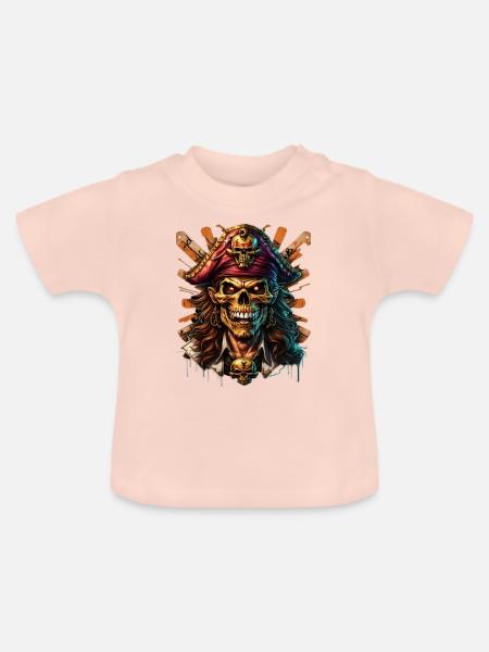 Pirat - Baby Bio-T-Shirt mit Rundhals - Kristallrosa