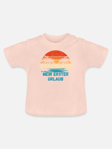 Mein erster Urlaub - Baby Bio-T-Shirt mit Rundhals - Kristallrosa