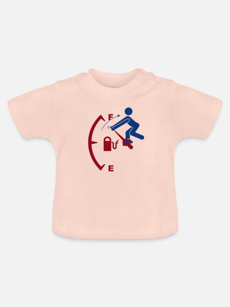 "Fuel loaded" - Baby Bio-T-Shirt mit Rundhals - Kristallrosa