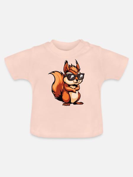 Eichhörnchen Tier - Baby Bio-T-Shirt mit Rundhals - Kristallrosa