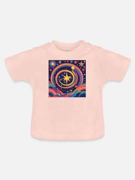 Spiritualität Stern Regenbogen Geschenk - Baby Bio-T-Shirt mit Rundhals - Kristallrosa