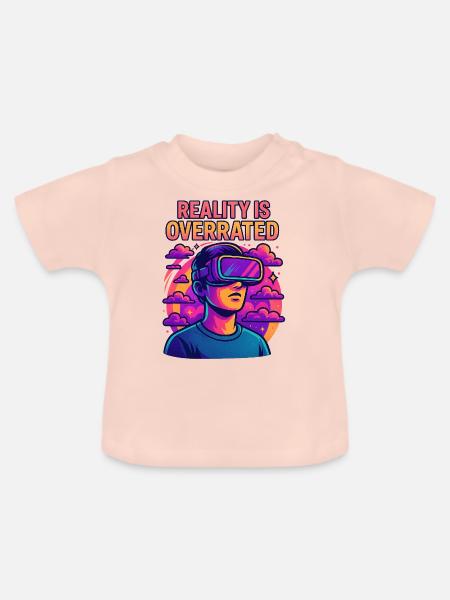 Reality is Overrated - Baby Bio-T-Shirt mit Rundhals - Kristallrosa