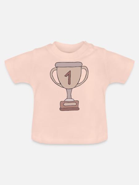 pokal 1 - Baby Bio-T-Shirt mit Rundhals - Kristallrosa