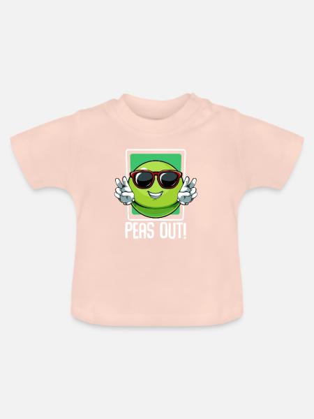 Limette Peace Out Cartoon - Baby Bio-T-Shirt mit Rundhals - Kristallrosa