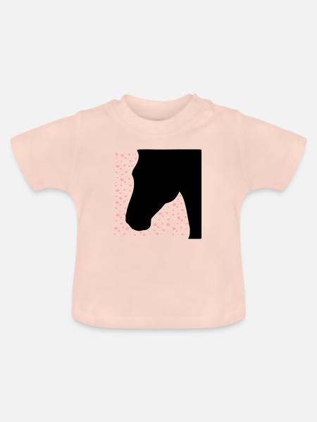 Pferd Punkte - Baby Bio-T-Shirt mit Rundhals - Kristallrosa