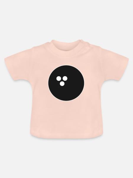 Bowlingkugel, Bowling schwarz - Baby Bio-T-Shirt mit Rundhals - Kristallrosa
