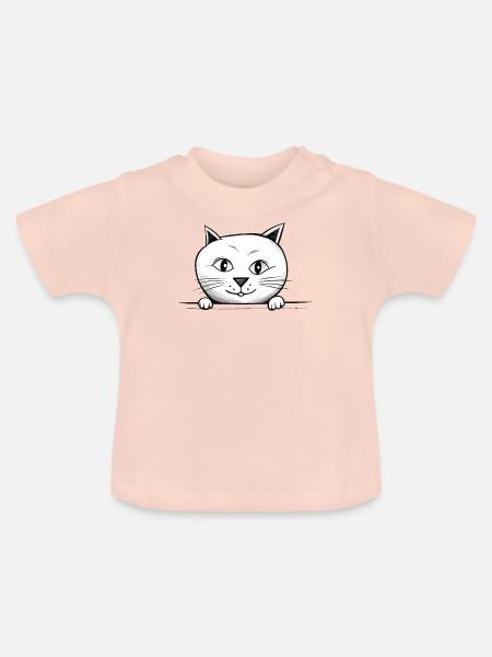Katzenbaby - Baby Bio-T-Shirt mit Rundhals - Kristallrosa