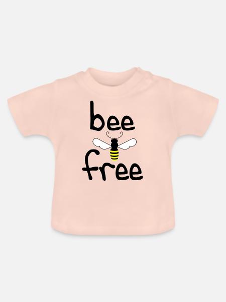 Bee free - Baby Bio-T-Shirt mit Rundhals - Kristallrosa