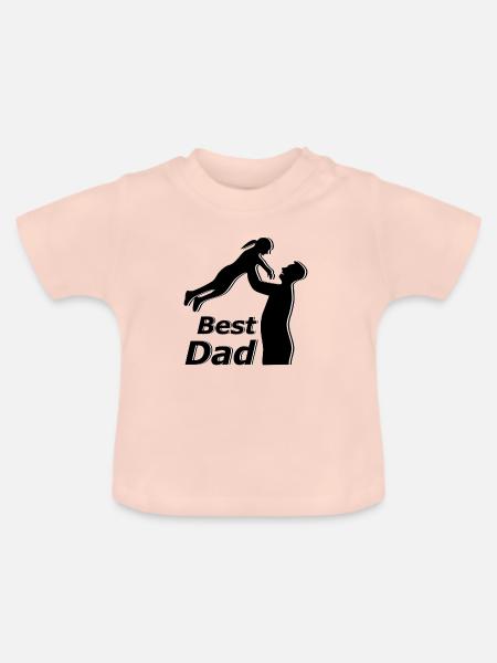 Best Dad Bester Papa - Baby Bio-T-Shirt mit Rundhals - Kristallrosa