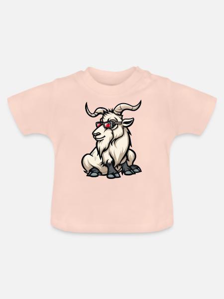 Bergziege Tier - Baby Bio-T-Shirt mit Rundhals - Kristallrosa