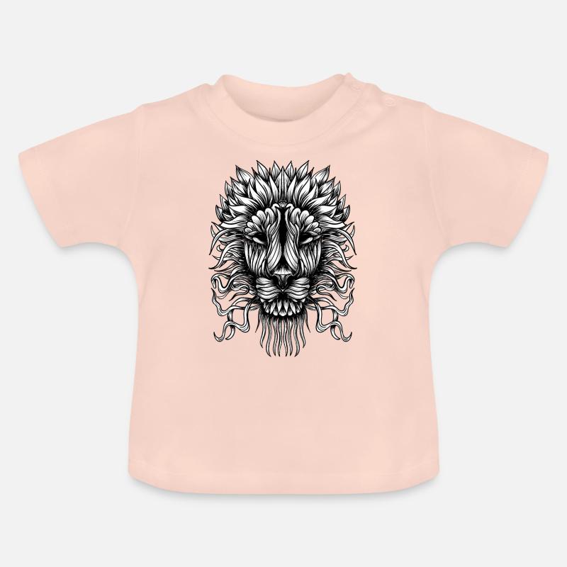 Lion - T-shirt bio col rond Bébé - rose cristal
