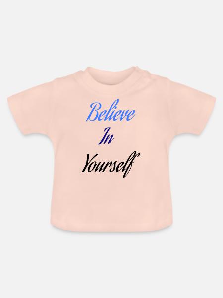 Glaube an dich selbst(M) - Baby Bio-T-Shirt mit Rundhals - Kristallrosa