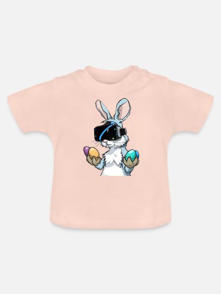 Osterhase _ 01 - Baby Bio-T-Shirt mit Rundhals - Kristallrosa