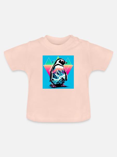 Pinguin - Baby Bio-T-Shirt mit Rundhals - Kristallrosa