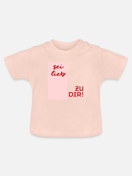 Affirmation_Selbstliebe - Baby Bio-T-Shirt mit Rundhals - Kristallrosa