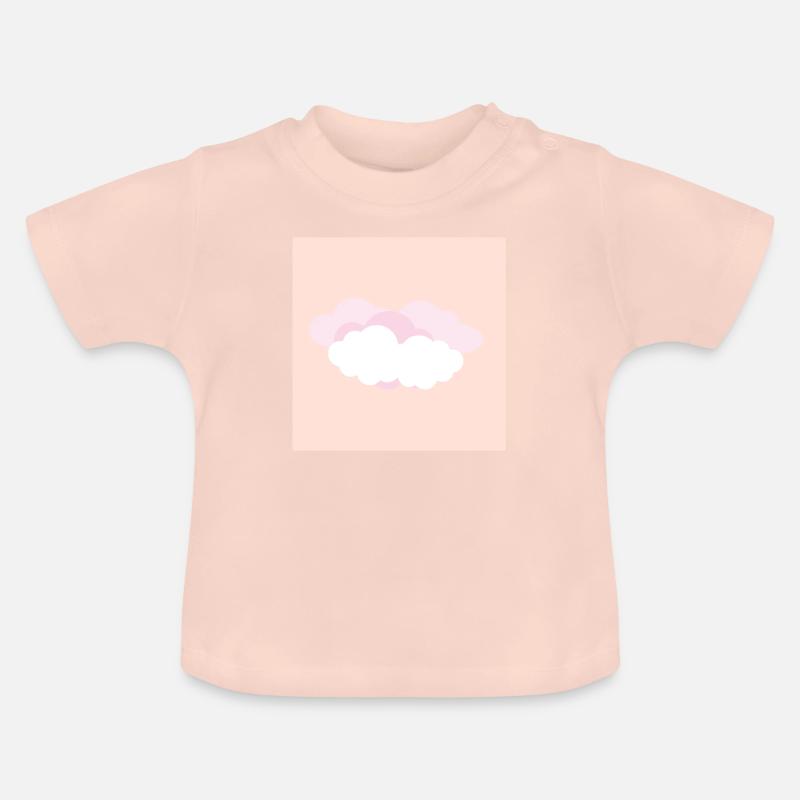 Nuage - T-shirt bio col rond Bébé - rose cristal