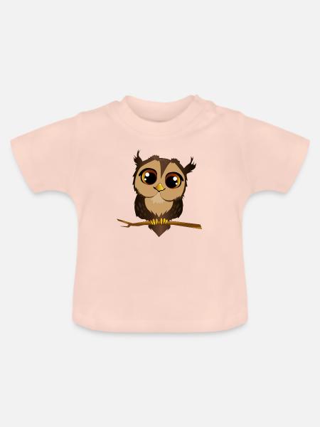 Eule - Baby Bio-T-Shirt mit Rundhals - Kristallrosa