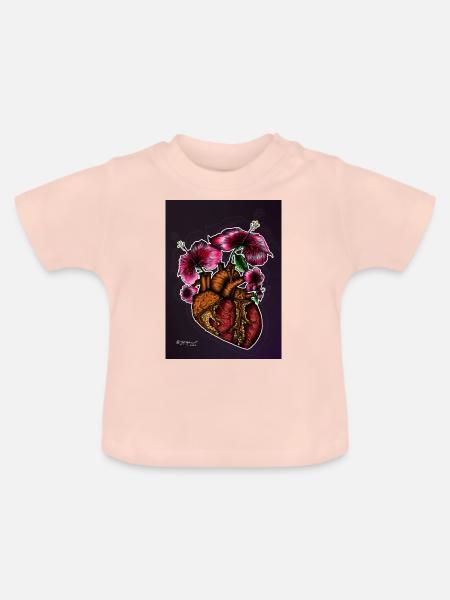 CDRAZON BLUME - Baby Bio-T-Shirt mit Rundhals - Kristallrosa