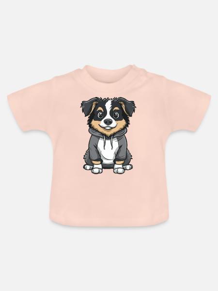 Australischer Schäferhund Lustig - Baby Bio-T-Shirt mit Rundhals - Kristallrosa