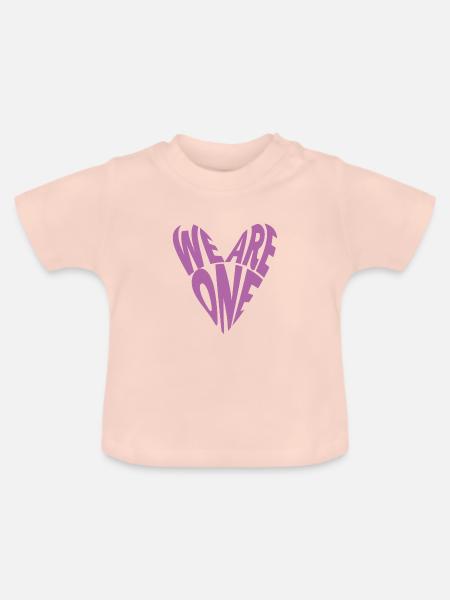 WE ARE ONE (HEART) - Baby Bio-T-Shirt mit Rundhals - Kristallrosa