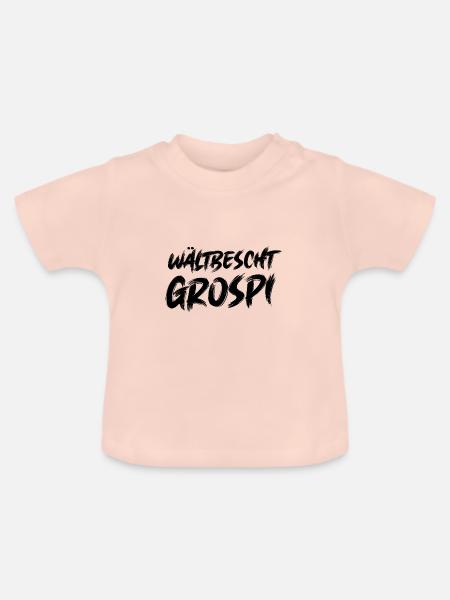 Wältbescht Grospi Opi Schweiz Opa Schweizerdeutsch - Baby Bio-T-Shirt mit Rundhals - Kristallrosa