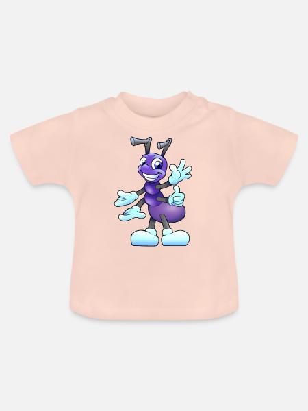 amei 24 - Baby Bio-T-Shirt mit Rundhals - Kristallrosa