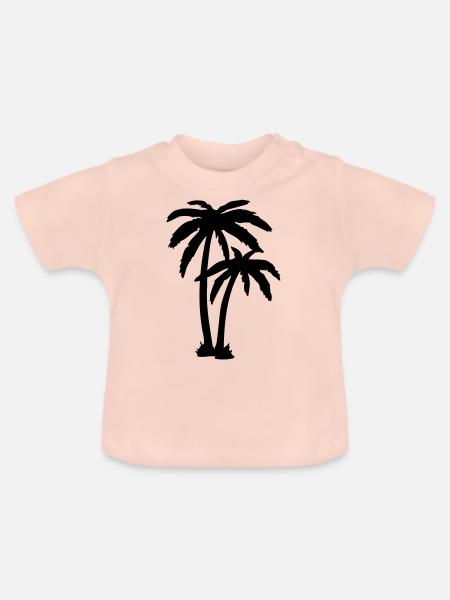 palme_f1 - Baby Bio-T-Shirt mit Rundhals - Kristallrosa