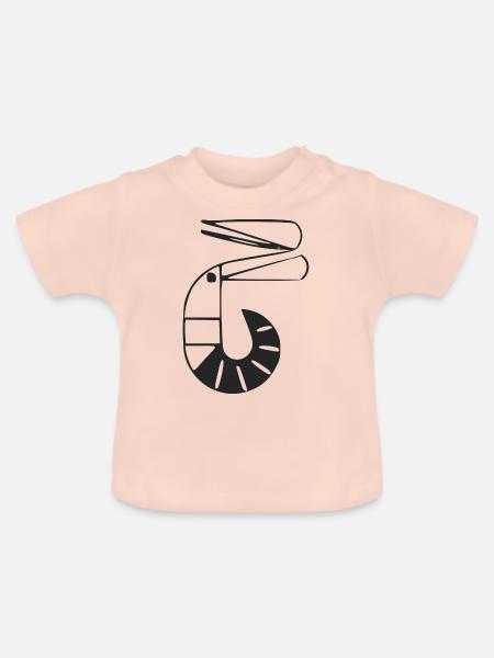 Stilisierte Garnelen - Baby Bio-T-Shirt mit Rundhals - Kristallrosa