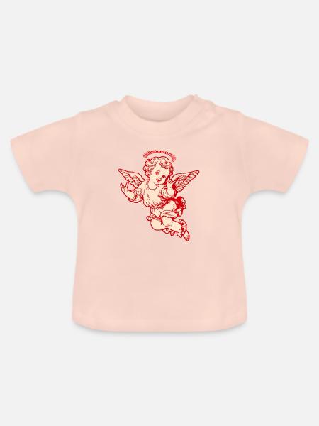 Rock Cherub – Engel mit Metal-Handzeichen - Baby Bio-T-Shirt mit Rundhals - Kristallrosa