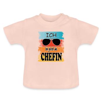 Baby Boss Chefin - Baby Bio-T-Shirt mit Rundhals - Kristallrosa - Vorne