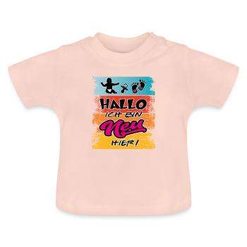 Baby Mädchen Neu hier Geboren Geschlüpft - Baby Bio-T-Shirt mit Rundhals - Kristallrosa - Vorne