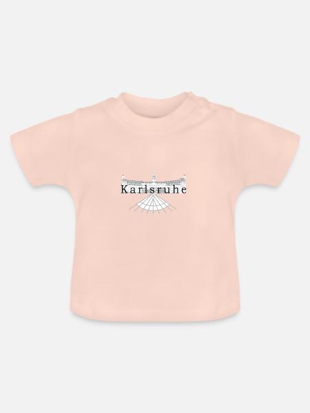 Karlsruhe - Schloss / Fächerstadt - Baby Bio-T-Shirt mit Rundhals - Kristallrosa